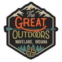 Waveland Indiana страхотният дизайн на външния дизайн винилов стикер