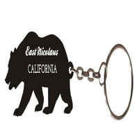 Източна Николаус Калифорния Сувенирна метална мечка Ключов ключодържател