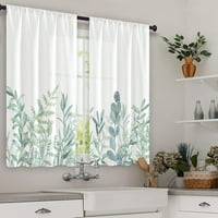 Lumento Panel Pock Pocket Curtain Floral Print Proof Proof Drape слот Топ акварел Стил за къси завеси- 27 *39 *2