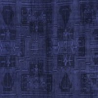 Ahgly Company Machine Pashable Indoor Rectangle Persian Blue Bohemian Area Rugs, 3 '5'