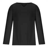 Ризи за тениски oalirro за мъже с дълъг ръкав в шията на шията небрежна блуза за мъже черни l