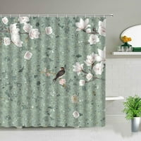 Цветна растение пеперуда дракови завеси за душ китайски стил флорален птица пейзаж баня екран водоустойчив плат за баня завеса